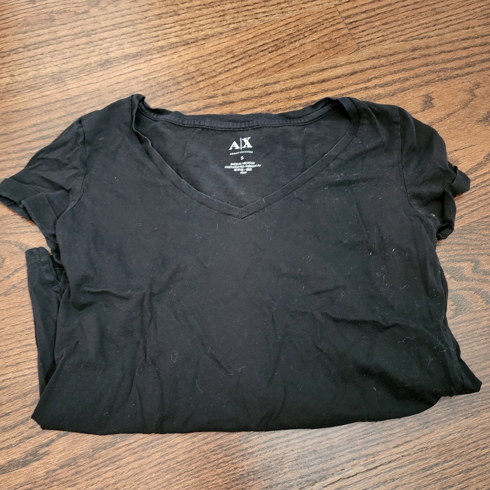 A/X armani exchange black vneck tshirt sz s